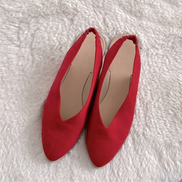 COS Red Suede Slingback Ballet Flats - Picture 3 of 10